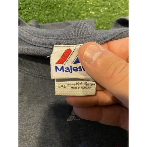 Cleveland Indians shirt mens extra large Chief Wahoo Majestic Y2K gray retro - Picture 3 of 11